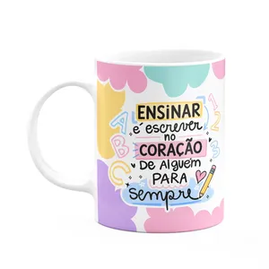 Caneca Professor - É Escrever No Coração Para Sempre