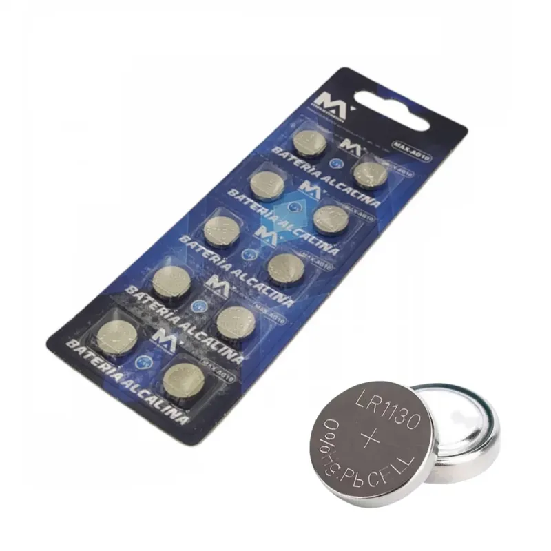 Cartela Com 10 Baterias Ag10 Litio 1.5v