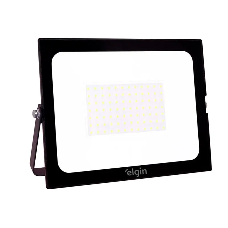 Projetor LED 100w Elgin - Bivolt - Cor 6500k Branco Frio - 8.000 Lumens - Preto