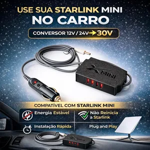 Conversor Veicular Starlink Mini 12V/24V Para 30V Com Cabo 1m