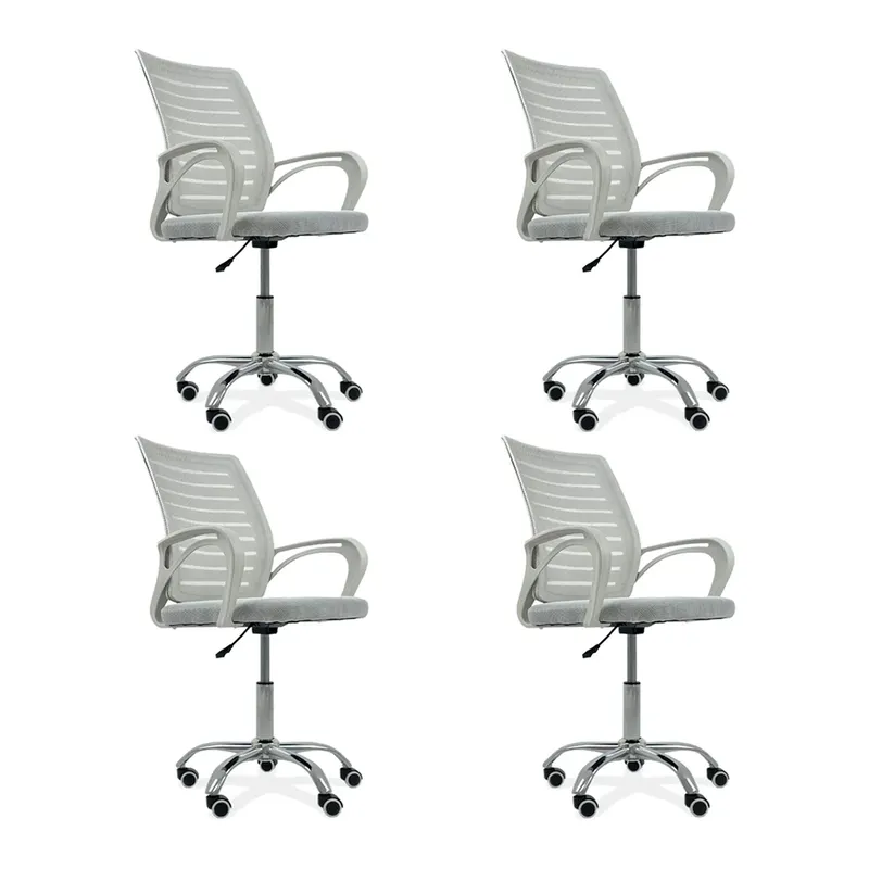 Kit 6 Cadeiras De Escritório Secretaria Diretor, Roma, Ergonômica, Branca