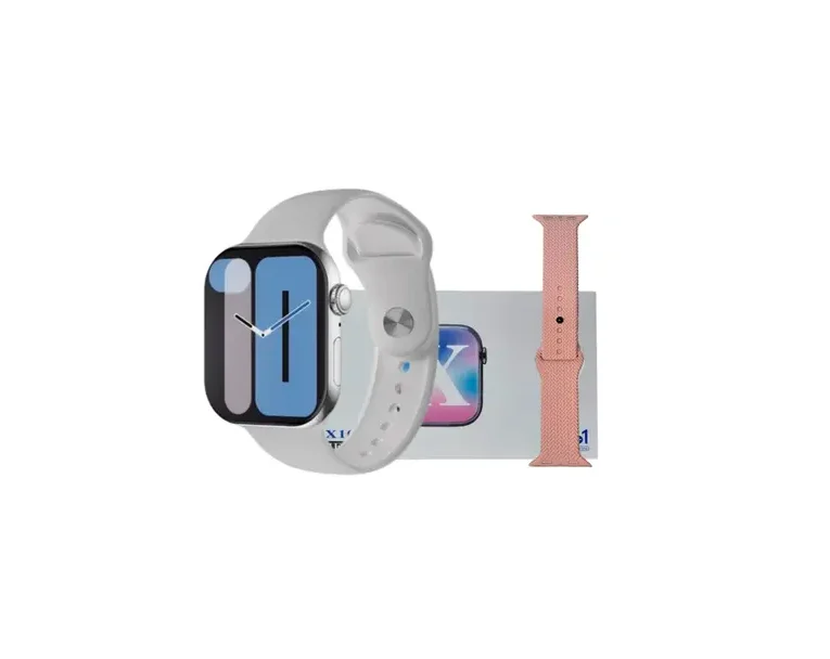 Smartwatch Kx10 Série 10 46mm Com Chatgpt, 2 Pulseiras Branca E Rosa