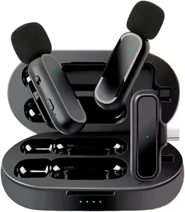 Microfone Lapela Duplo 2 Peças Sem Fio Profissional Gravação Premium Redução De Ruído Compatível Com Android Iphone 15 Stories Vlog Youtube Tiktok (usb Tipo-c)