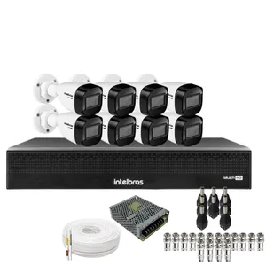 Kit 8 Câmeras Intelbras 1130b Full Hd Dvr Mhdx 1016-c Intelbras Com Detecção De Movimentos Sem Hd