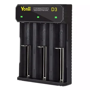 Carregador Usb Smart Fast Universal D3 P/ 3x Baterias 18650, 26500, 21700 E 14500