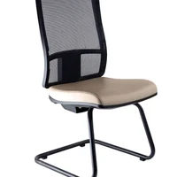 Cadeira Design Office Móveis Diretor, até 120Kgs, Encosto com Tela Mesh, Sem Braços, Bege