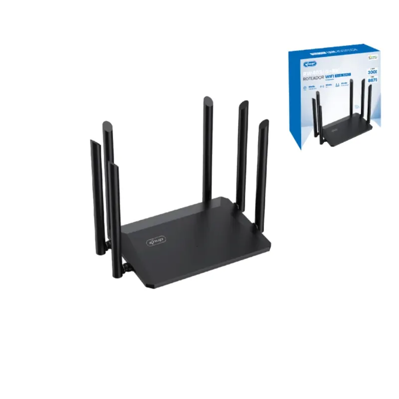Roteador Wireless Dual Band 5Ghz/2.4Ghz 300Mbps com 6 Antenas KP-RW403/G