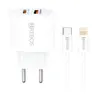 Carregador Hrebos 20w Usb-c E Usb Turbo Crg-215i Branco
