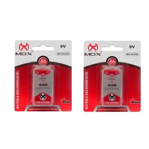 Kit Com 2 Baterias Mox Mo-9v 240mah