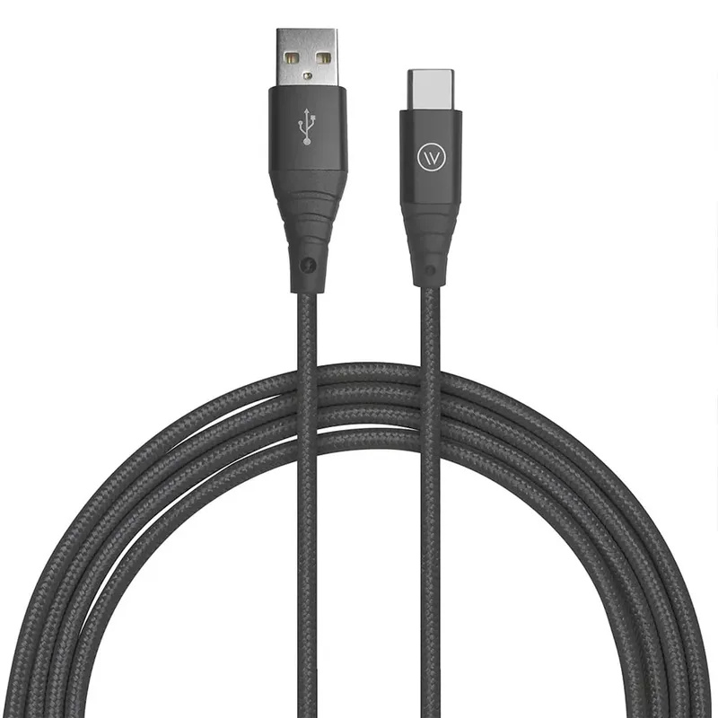 Cabo USB-C Para USB Hard Cable, Em Poliéster, Preto