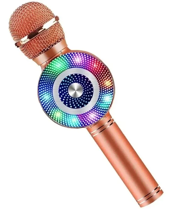 Microfone sem fio Xtrad Ws-669, Bluetooth, SD USB, Karaoke Com 4 Efeitos De Voz , Rosê
