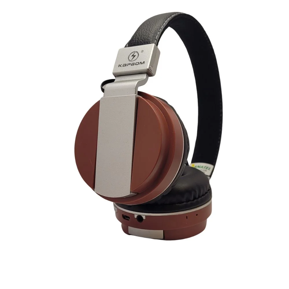Fone De Ouvido Headphone Bluetooth Kapbom Sem Fio Preto Com Vermelho Ka-933
