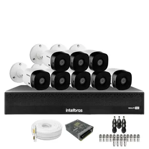 Kit 8 Câmeras Intelbras 1120b Full Hd Dvr Mhdx 1016-c Intelbras Com Detecção De Movimentos Sem Hd