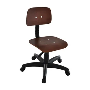 Cadeira Design Office Móveis Secretária, Até 120 Kg, Base Giratória, Madeira - Marrom