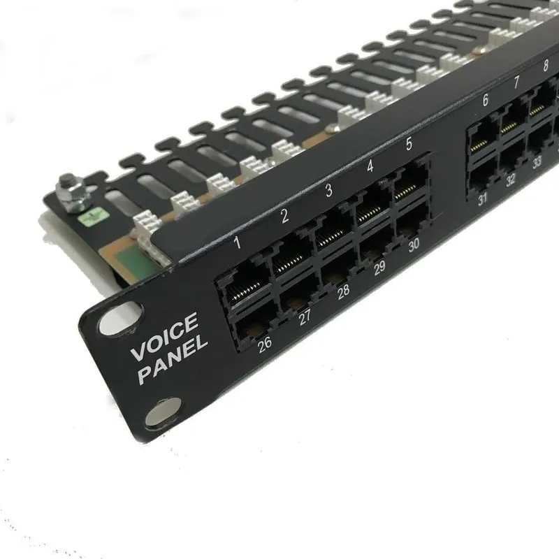 Voice Panel 50 Portas Telefonia RJ45/11 C/guia E Aterramento