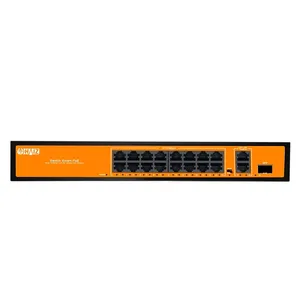 Switch Poe 10/100/1000 Haiz, 16 Portas Gigabit + 02 Portas Uplink Gigabit - Hz-1016gbpoe