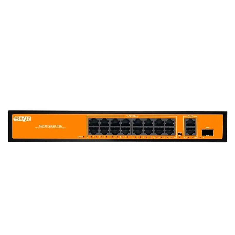 Switch Poe 10/100/1000 Haiz, 16 Portas Gigabit + 02 Portas Uplink Gigabit - Hz-1016gbpoe