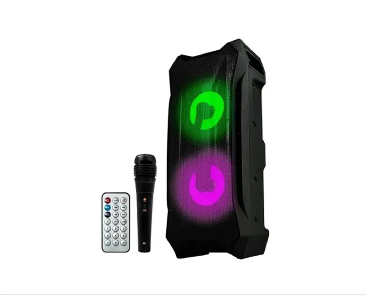 Caixa De Som Bluetooth C/ Microfone Controle E Led