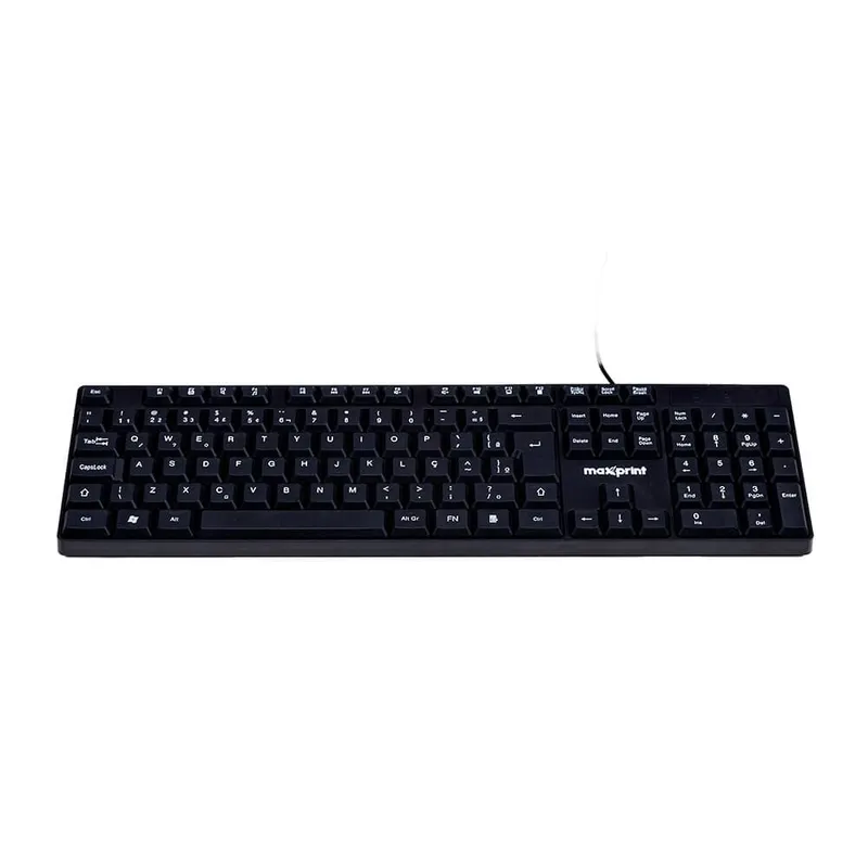 Teclado Maxprint OFFICEEASY , Multimidia por FN, USB 2.0, ABNT2, Preto - 60000153
