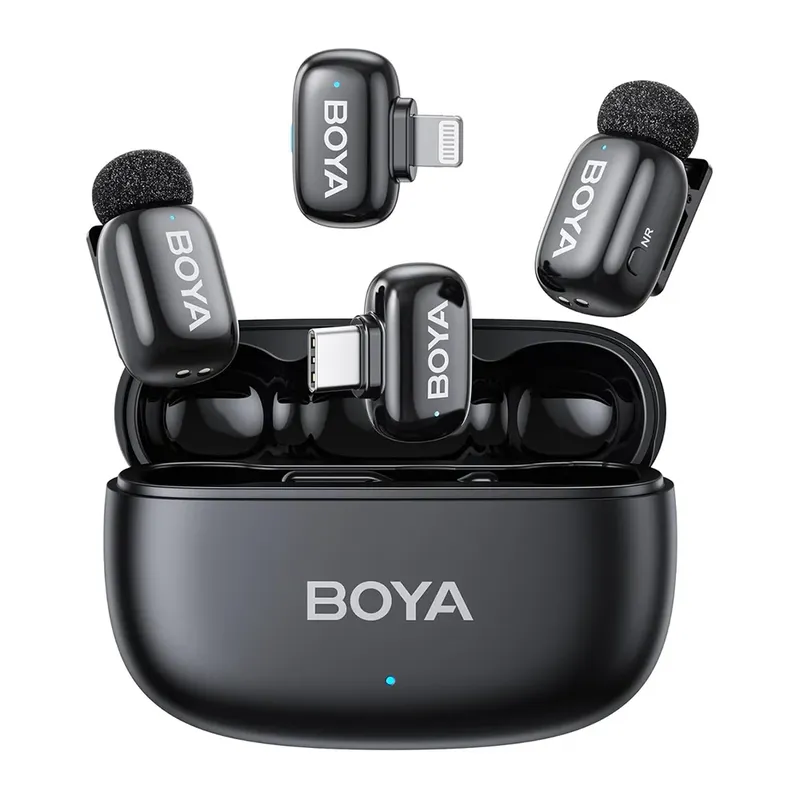 Microfone Lapela Sem Fio Boya Mini 2 Usb-c/ios Ia-anc Preto