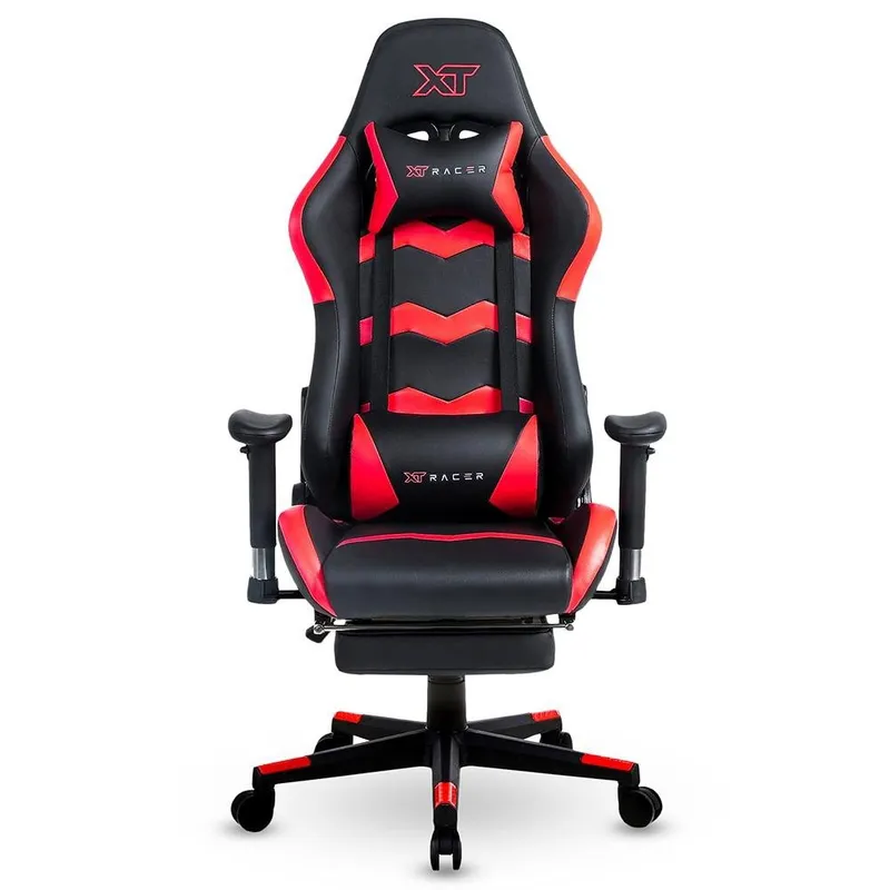 Cadeira Gamer XT Racer Speed Series, Até 120kg, Com Almofadas, Reclinável, Descanso de Braço 2D, Preto e Vermelho - XTS140