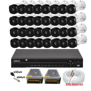 Kit Cftv 32 Câmeras Intelbras Dvr 32 Canais Mhdx 1232 S/hd