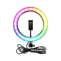 Kit Iluminação 10 Polegada Colorido Anel De Led Ring Light Rgb Led Anel Luz 26cm Profissional