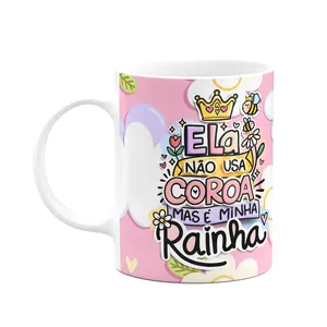 Caneca Floral Mães - Não Usa Coroa Mas É Minha Rainha