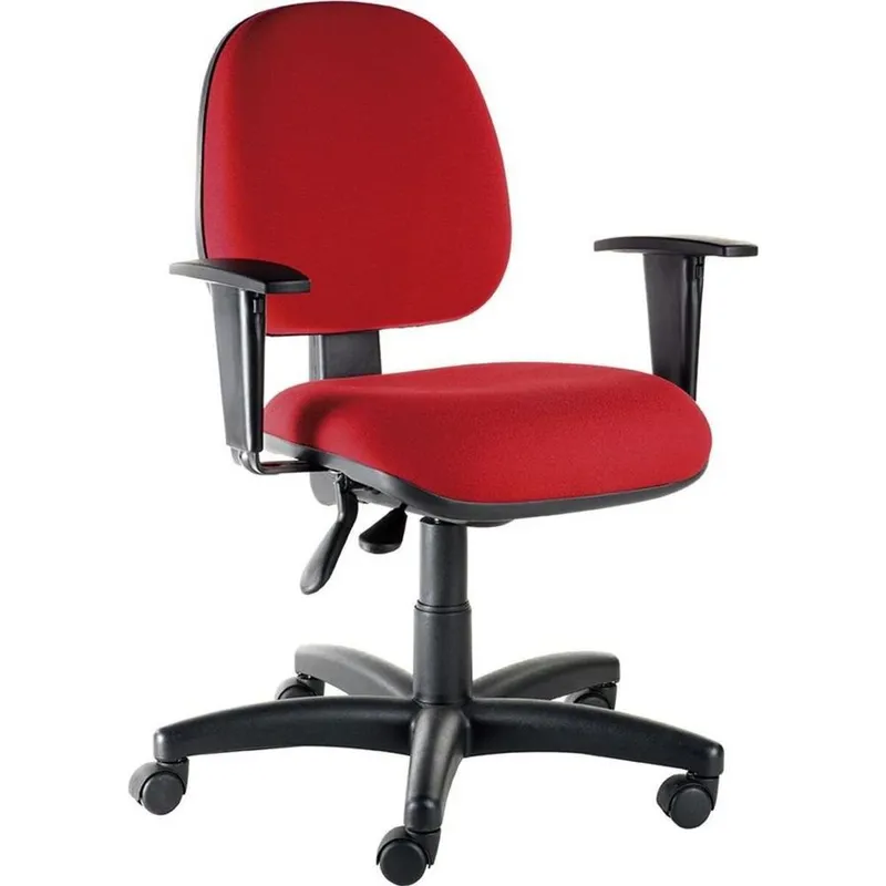 Cadeira Office, Diretor Design Office Móveis, Linha Lyon, até 120 kg, Base Fixa Em S, Cromada, Vermelho