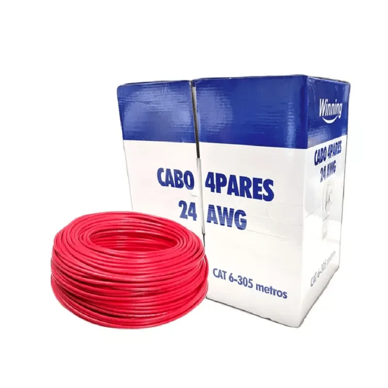 Fio 4 Pares Tranc Mod Tz6 Cca Cftv 305mt Vermelho