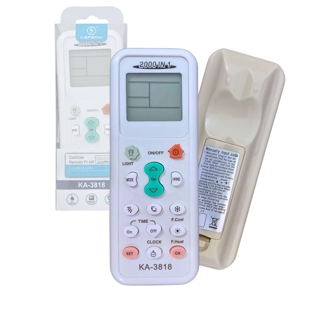 -- Controle Remoto Para Ar Condicionado 2000 Em 1 Universal Kapbom Ka-3818