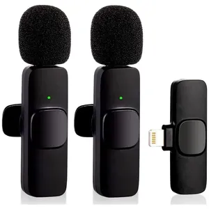 Kit 2 Microfone Lapela Transmissão Reunião Palestra Vídeo Youtube Tiktok Compativel Com Iphone