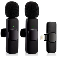 Kit 2 Microfone De Lapela Sem Fio Wireless Um Receptor Profissional Alcance 20 Metros Lightning