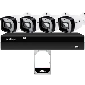 Kit 3 Câmeras Ip Vipc Intelbras Nvd 1404p Hd 500gb