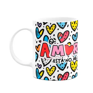 Caneca Namorados - O Amor Está No Ar - Heart Pandalove