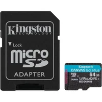 Cartão Micro Sd 64gb Kingston Canvas Go Plus Para Gravação De Vídeo 4k Uhd E Modo Fotográfico Burst, Leitura Até 200mb/s, Sdcg4/64gb
