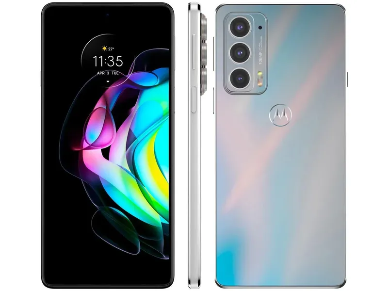 Smartphone Motorola Moto Edge 20 Branco, Com Tela De 6.7", 5G, 128GB, Câmera Tripla 108 + 16 + 8 MP - XT2143-1