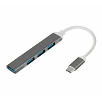 Adaptador Usb-c Para Usb 3.0 - Hub 4 Portas - Gigabit - 5 Gbps - Plug & Play - Shinka At-tpc-4usb3.0