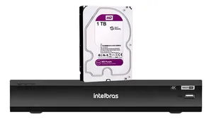 Gravador Digital DVR Intelbras ImHDx 5108 4K, 8 Canais, Detecção Veículos e Pessoas, HD Purple 1TB