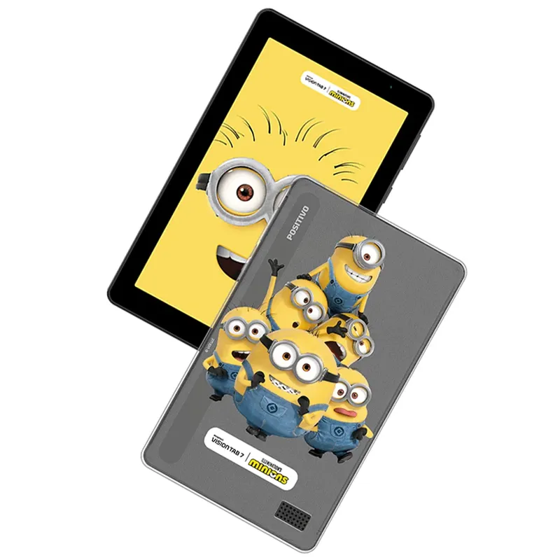 Tablet Positivo Vision Tab 7 Minions - Octa-core 3gb Ram 64gb, 7” Ips, Android 14 Go, Wi-fi - Capa E Bolsa - Preto