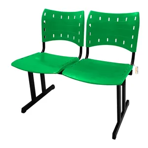 Cadeira Fixa Iso Polipropileno 2 Lugares Colorida Verde