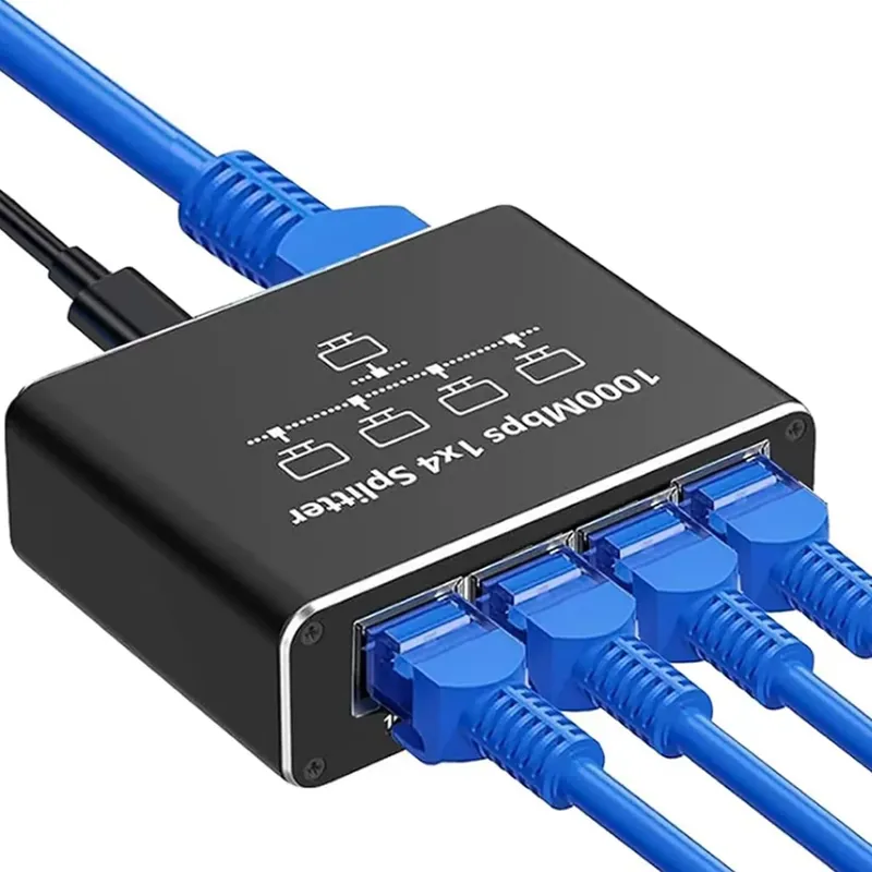 Switch Rede Divisor 4 Portas Ativo Gigabit 10/100/1000