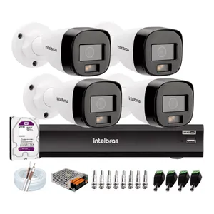 Kit Intelbras 4 Cameras Segurança 1220b Full Color Dvr Imhdx 3008 + Hd 2TB Purple