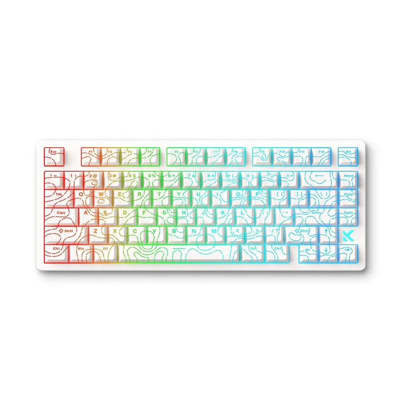 Teclado Magnético Gamer MCHOSE MC-Jet75-5, Switch Topographic Uranus, Rapid Trigger, RGB, Branco - MC-Jet75-5