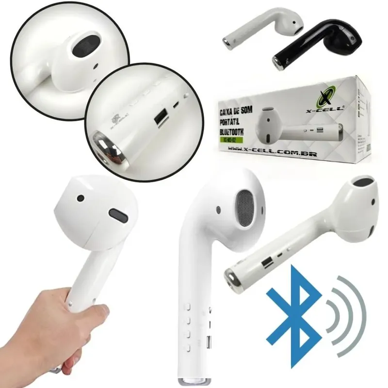 Mini Caixa De Som Portátil Bluetooth Estilo Fone Usb X-cell
