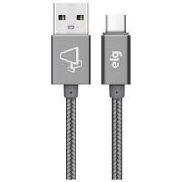Cabo Usb Tipo C 1.0m 2.4a Nylon Cinza Elg Tc10by