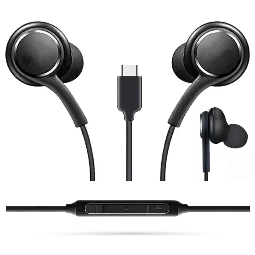 Fone De Ouvido Tipo C Microfone E Controle De Volume Compatível Samsung S20 S21 S22 S23 A14 A54 M54