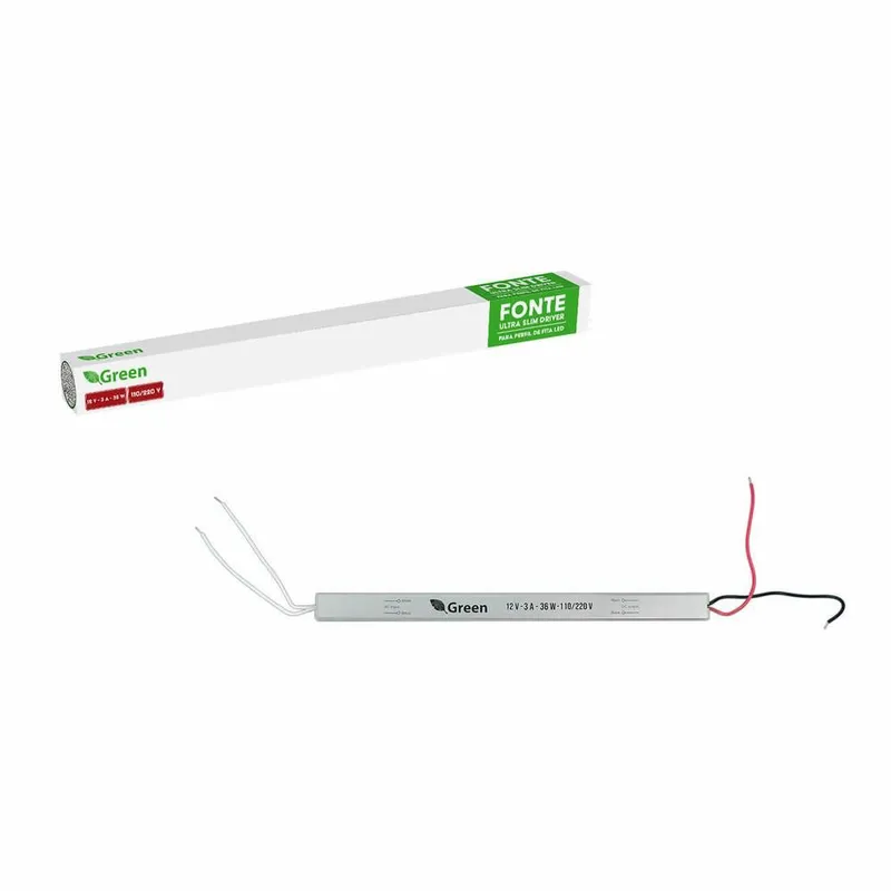 Fonte Ultra Slim Driver Green, Para Fita Led, 12v, 6a, 72w, Bivolt