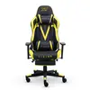Cadeira Gamer XT Racer Viking, Com Apoio De Pés Reclinável, Ergonômica, Couro Sintético, Preto e Amarelo
