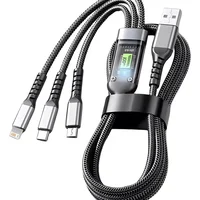 Cabo Carregador Rápido 3 Em 1 Tipo C, Micro-usb, Para Iphone